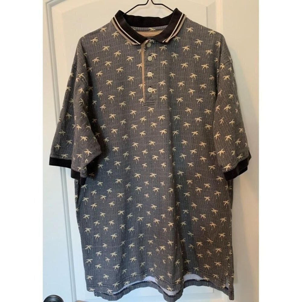 Bobby G by Ivey Crew Polo Size Large Palm Trees